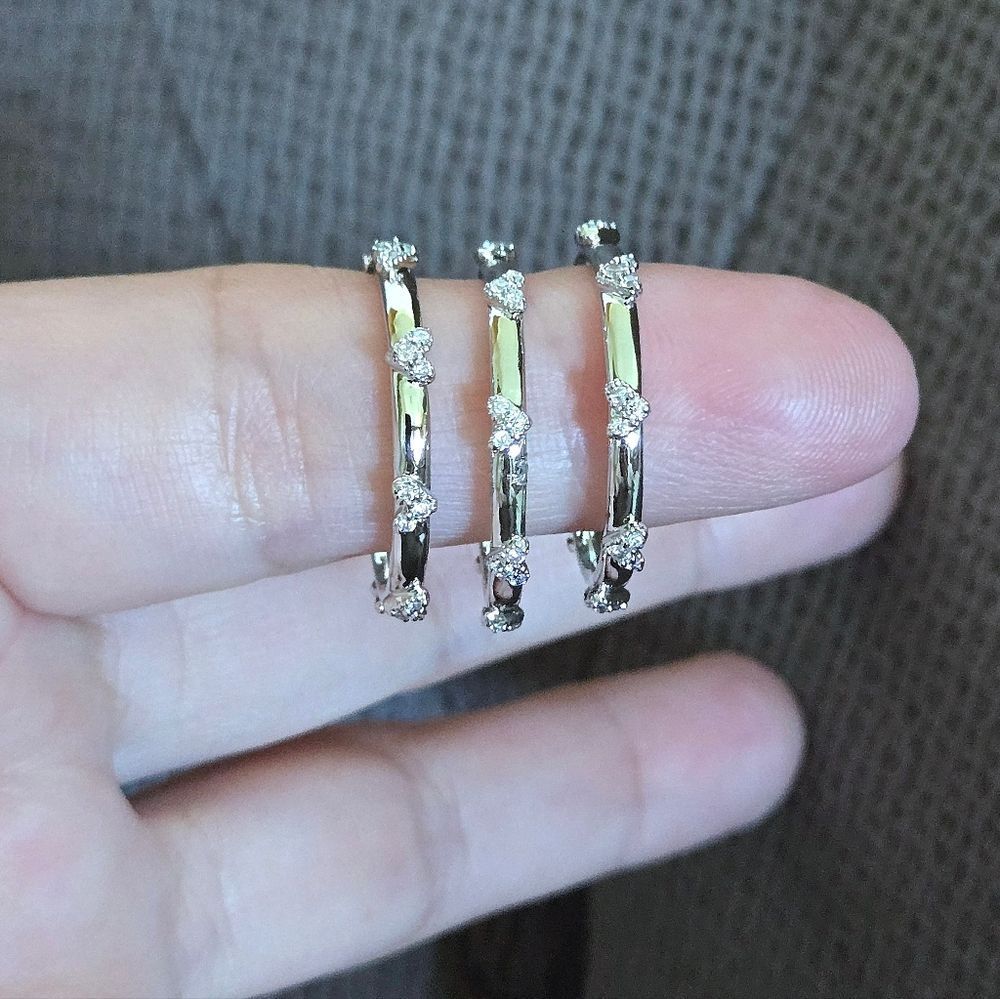 Kendra Scott "Haven" Silver🤍 Crystal Heart❤️ Rings💍 Trio3️⃣ - Picture 8 of 16
